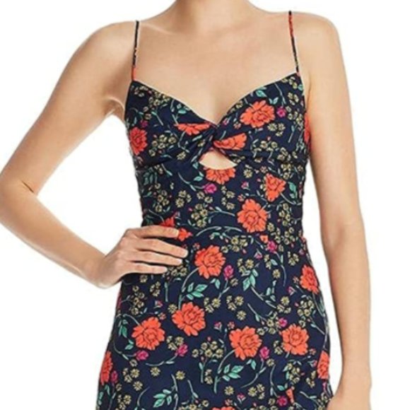 Finders Keepers Hana Midi Dress Navy Floral - Picture 4 of 10